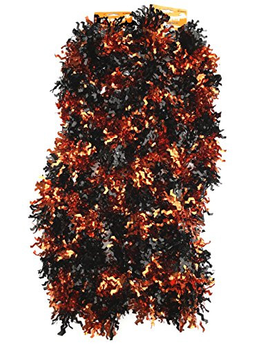 Halloween Tinsel Garland - 18 feet (Orange and Black)