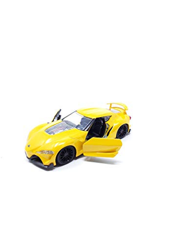 Bundle (2-Pack) | Toyota FT-1 Concept | Die Cast Vehicle | 1:32 Scale | Motorized Pull Back Action | JDM Tuners Edition (Yellow + White)