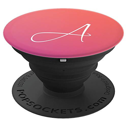 Initial A Coral Pink Purple PopSocket Mauve With Letter A - PopSockets Grip and Stand for Phones and Tablets