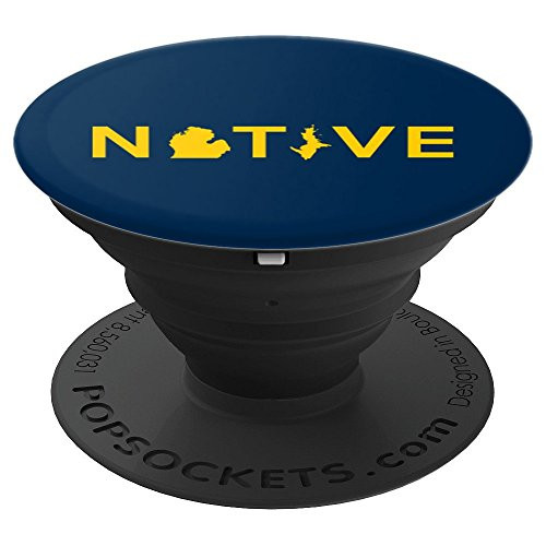 Native Michigander Michigan the Mitten State Blue and Yellow - PopSockets Grip and Stand for Phones and Tablets Native Michigander Michigan the Mitten State Blue and Yellow - PopSockets Grip and Stand for Phones and Tablets
