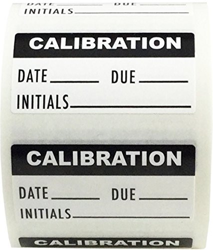 White and Black Calibration Labels, 3/4 x 1 1/2 Inch in Size, 500 Adhesive Stickers on a Roll