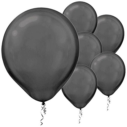 amscan Pearlized Latex Balloons | Black | Party Decor | 100 Ct.