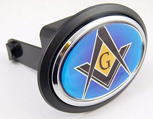 Masonic Freemasonry Flag Hitch Cover Cap 2" Receiver Black with Chrome & Dome