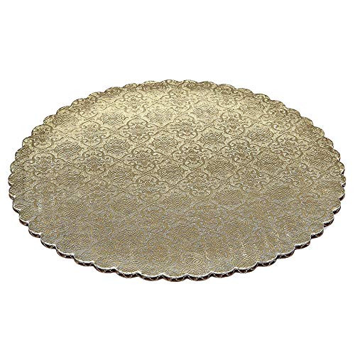14" Gold Scalloped Edge Cake Boards, 25 ct