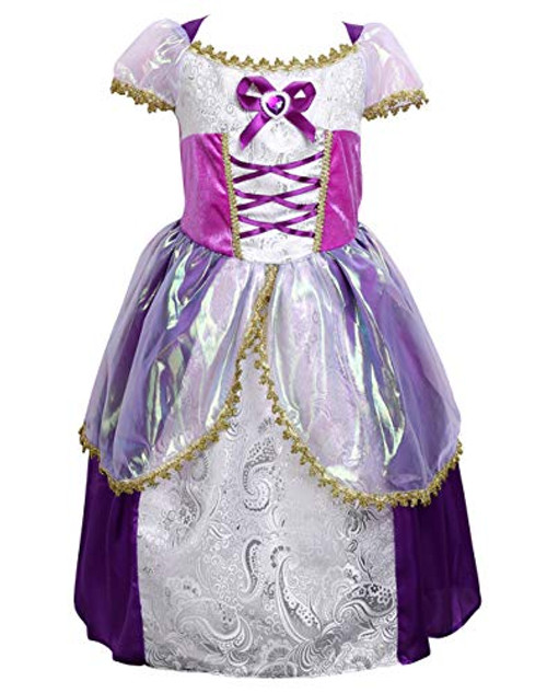 Little Girls Princess Rapunzel Dress Costume (Purple 02, 5-7 Years) Little Girls Princess Rapunzel Dress Costume (Purple 02, 5-7 Years)