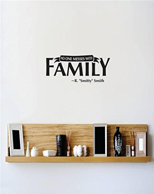 Design with Vinyl RE 2 C 2245 No One Messes with Family Image Quote Vinyl Wall Decal Sticker, 14 x 28", Black