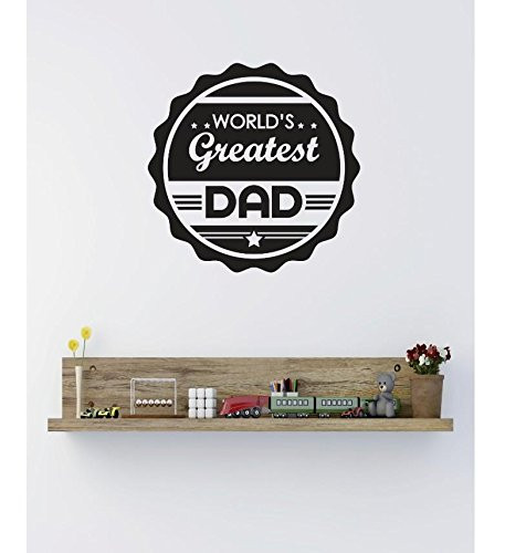 Design with Vinyl RE 5 C 2395 Worlds Greatest Dad Image Quote Vinyl Wall Decal Sticker, 20 x 20", Black