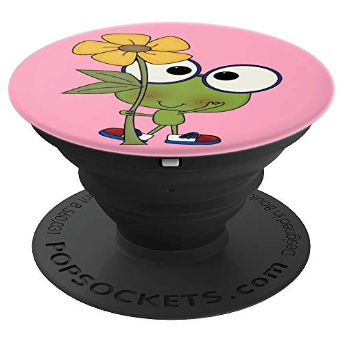 Cute Funny Frog Green Frogs For Amphibian Lovers Pink - PopSockets Grip and Stand for Phones and Tablets