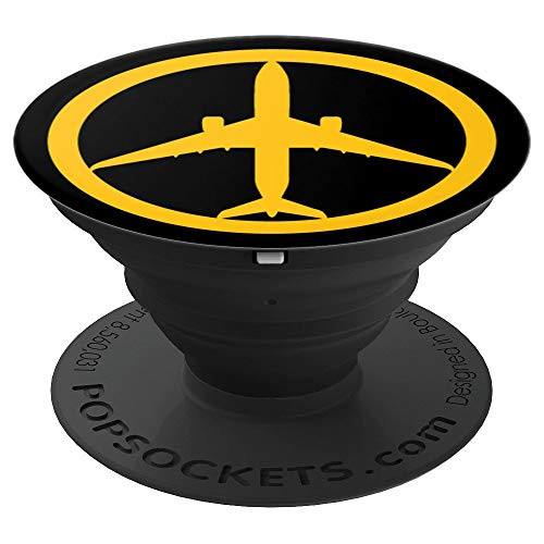 Airbus 350 (Yellow) Jet Airplane Pilot Aviation Smartphone - PopSockets Grip and Stand for Phones and Tablets