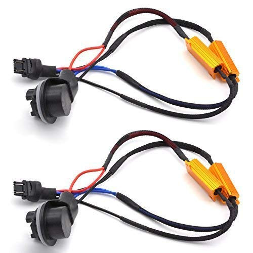 TUINCYN 2pcs 50W 8 ohm 3157 3047 3057 3155 3457 Led Load Resistors - Fix Headlight LED Bulb Fog Lamp Fast Hyper Flash Turn Signal Blink Light Error Code Canbus Resistors Decoder