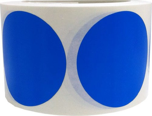 Blue Color Coding Labels Round Circle Dots 2 Inch 500 Total Adhesive Stickers