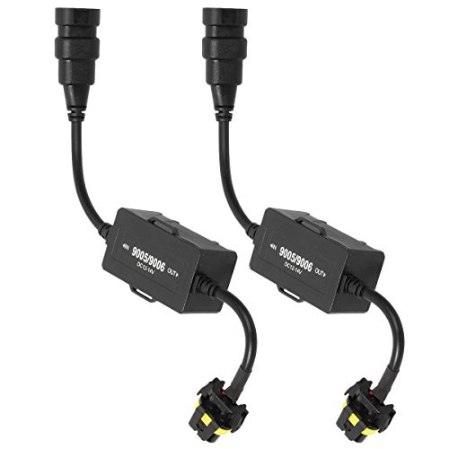 Vouke 9005 H10 9006 9012 LED Headlight Canbus Wiring Kit,Error Free Anti Flicker Resistor Canceler Decoder,Plug'N'Play - Pack of 2