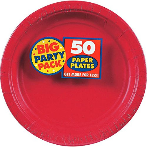 amscan Apple Red Dinner Paper Plates Big Party Pack, 6 Pk.