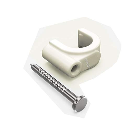 200 Pack Nail In Cable Clips Ethernet Cable Nails Tacks Clips 10mm for Cat6 Cable - White