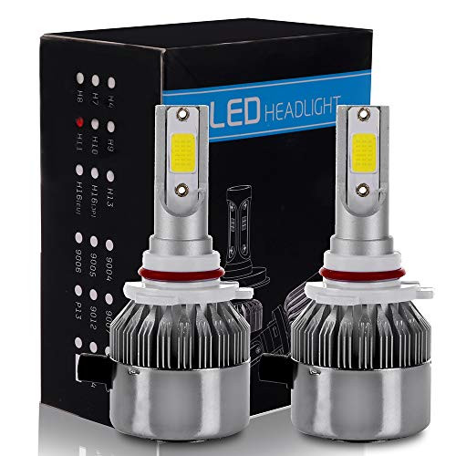 ECCPP 9005/HB3 LED Headlight Bulb Hi/Lo Beam White Fog Lights Conversion Kit - 80W 6000K 10400Lm - 3 Year Warranty(Pack of 2)