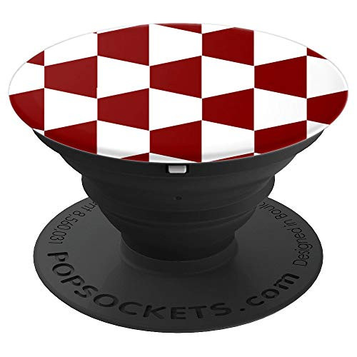 Brown and White Hive Pattern Geometric White Brown PopSockets Grip and Stand for Phones and Tablets