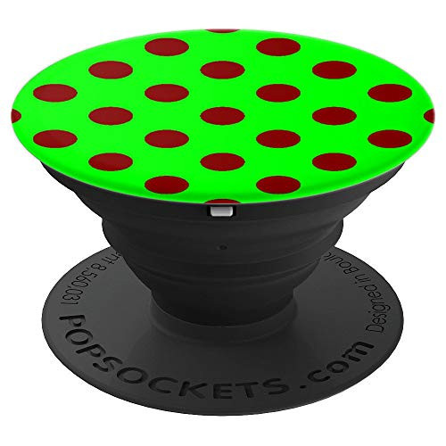 Brown and Green Polka Dots Green Brown PopSockets Grip and Stand for Phones and Tablets