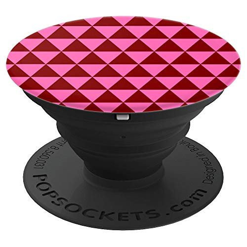 Brown and Pink Triangles Pink Brown Geometric Pattern PopSockets Grip and Stand for Phones and Tablets