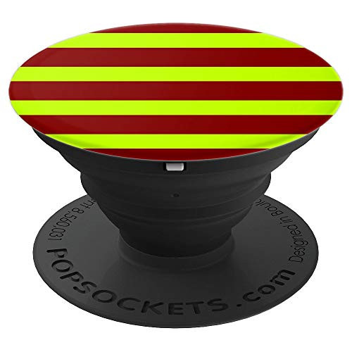 Brown and Lime Stripes Lime Brown Striped Pattern PopSockets Grip and Stand for Phones and Tablets