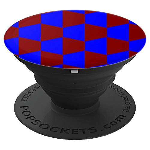 Blue and Brown Hive Pattern Geometric Brown Blue PopSockets Grip and Stand for Phones and Tablets