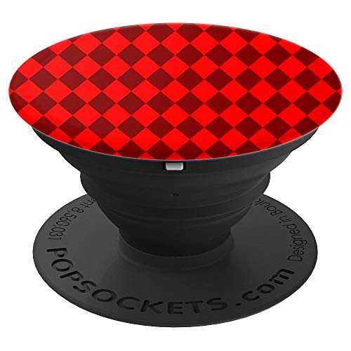 Brown and Red Geometric Pattern Red Brown PopSockets Grip and Stand for Phones and Tablets