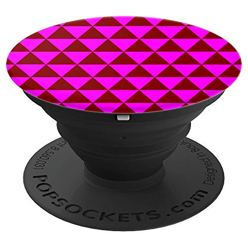Brown and Magenta Triangles Magenta Brown Geometric Pattern PopSockets Grip and Stand for Phones and Tablets