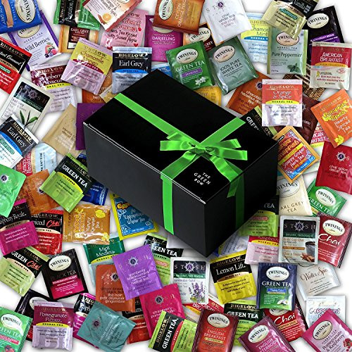 Tea Sampler including Bigelow, Twining, Stash - 90 Different Flavors! In Gift Box (90)