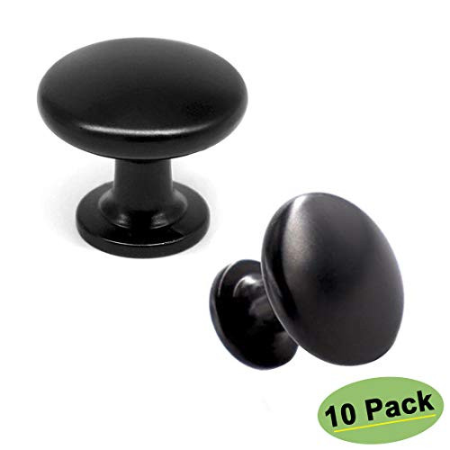 goldenwarm Black Cabinet Knobs 10 Pack Knobs for Kitchen Cabinets - HD6050BK Metal Drawer Knobs Black Cabinet Hardware Knobs Black Drawer Pulls and Knobs for Dresser Drawers, Closets, Wardrobe