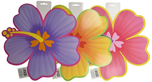 amscan Hibiscus Party Flowers Cutout, 13" x 12 7/8", 12 Ct.
