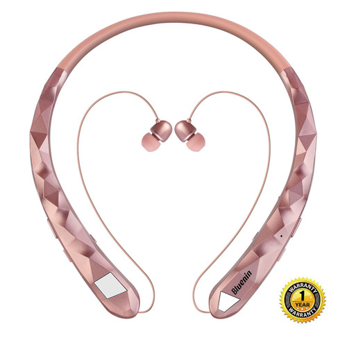 Bluetooth Headphones Bluenin Wireless Headphones Neckband Retractable Earbuds Noise Cancelling Stereo Headset Sport Sweatproof Earphones with Mic for iPhone Andriod Cell Phone Tablets TV (Rose Gold) Bluetooth Headphones Bluenin Wireless Headphones Neckband Retractable Earbuds Noise Cancelling Stereo Headset Sport Sweatproof Earphones with Mic for iPhone Andriod Cell Phone Tablets TV (Rose Gold)