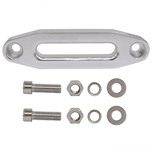 Hawse Fairlead Mount - Winch Fairlead for Synthetic Winch Rope Cable Line Rope Lead Guide Polished Aluminum Universal ATV/UTV Hawse Fairlead
