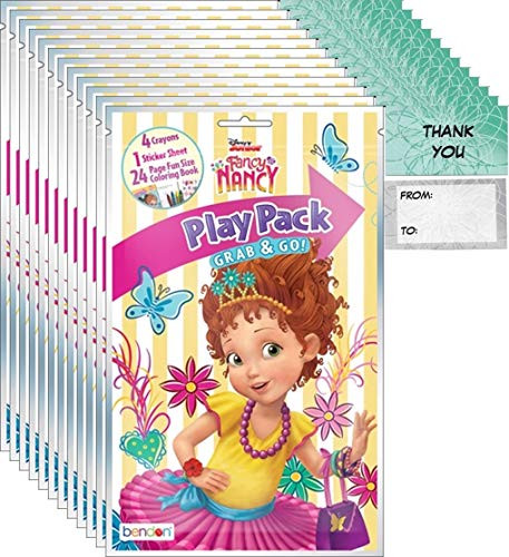 Fancy Nancy Grab n Go Play Packs (12 Pack) Party Favors and 12"Thank You Cards