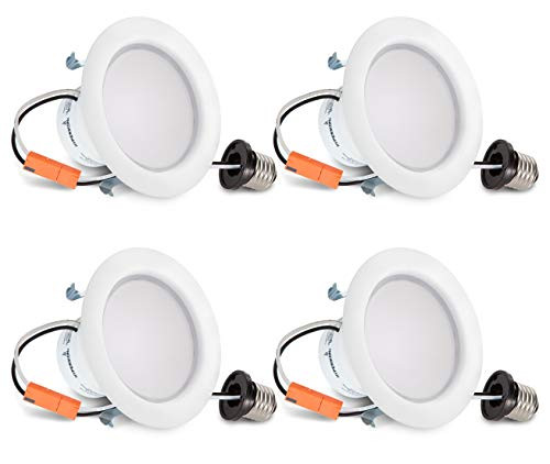 HyperSelect 4 Inch LED Recessed Lights, 9W (65 Watt), Non Dimmable Downlight, 2700K, 4 Pack