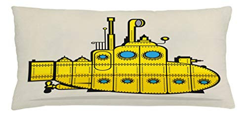 Ambesonne Yellow Submarine Throw Pillow Cushion Cover, Retro Grunge Marine Vessel Industrial Nautical Ocean Theme, Decorative Rectangle Accent Pillow Case, 36" X 16", Blue Gray Ambesonne Yellow Submarine Throw Pillow Cushion Cover, Retro Grunge Marine Vessel Industrial Nautical Ocean Theme, Decorative Rectangle Accent Pillow Case, 36" X 16", Blue Gray