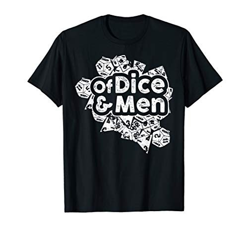 Of Dice & Men T-Shirt. Tabletop RPG Board Game Deck Tee