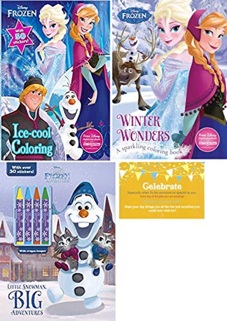 Parragon Disney Frozen Coloring Book Bundle, Three Frozen Coloring Books. Disney Frozen Ice-Cool Coloring, Olaf's Frozen Adventure and Winter Wonders Coloring Book.
