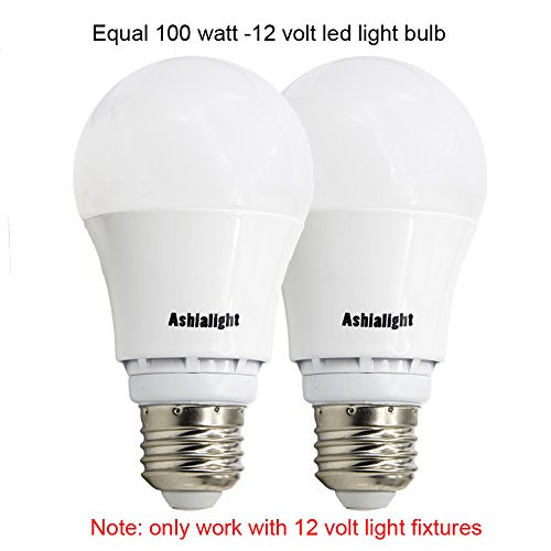 Ashialight LED 12 Volt Bulbs,Medium Screw Base,Low Voltage Light Bulbs,Equivalent 100W Bulb,Warm White 3000K for RV Camper Marine,Off Grid and Solar Light Fixture (Pack of 2)