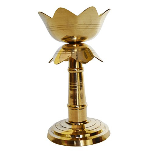 Aakrati Brass Diya, Deepak in Yellow Antique Finish Temple Worship Pooja Item Home Decor Table showpiece Gift - Temple Worship Metal Religious Gift Aakrati Brass Diya, Deepak in Yellow Antique Finish Temple Worship Pooja Item Home Decor Table showpiece Gift - Temple Worship Metal Religious Gift