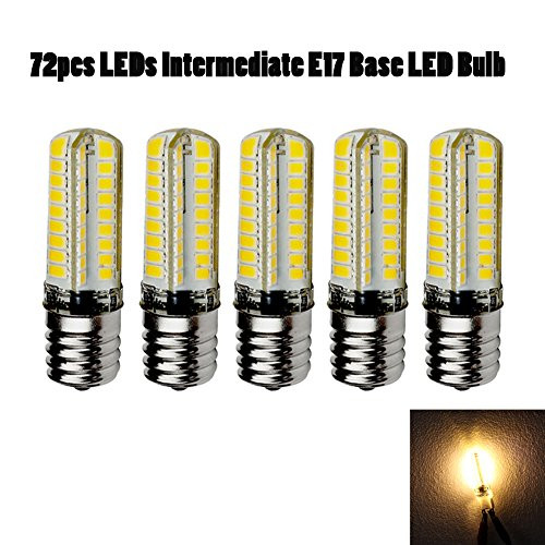Ashialight E17 LED Bulb Dimmable Warm White E17 Intermediate Base 120 Volt Equal 40-Watt Incandescent Bulb Replaces T4/T7/T8/S11 E17 Halogen Bulb (Pack of 5)