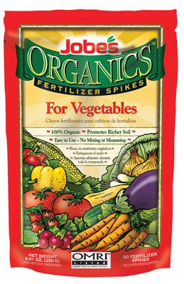 Jobe's 6028 Organic Vegetable Fertilizer Food Spikes, 8 Pack
