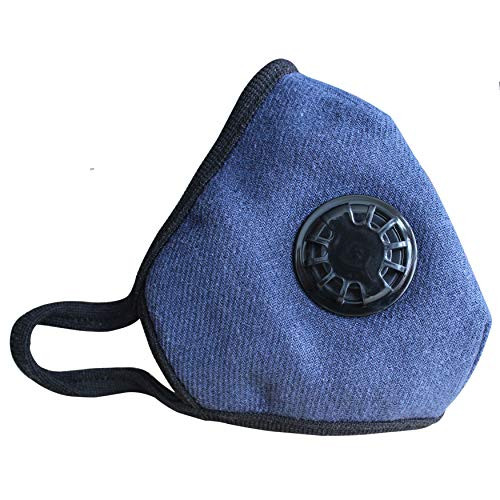 Anti Pollution Mask Military Grade N99 Respirator Mask with Valve Replacement Filter Washable Cotton Anti Dust Mouth Mask for Men Women Navy