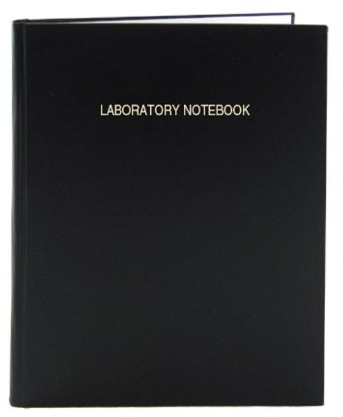 BookFactory® Black Lab Notebook - 96 Pages (.25" Grid Format), 8" x 10", Black Cover, Smyth Sewn Hardbound (LIRPE-096-SGR-LKT1)