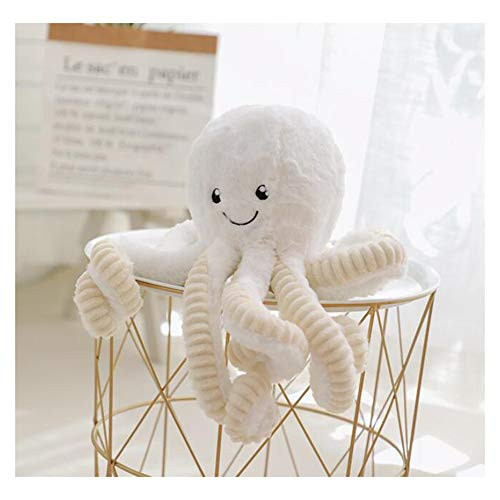 HYL World 15.7 Inches Plush Cute Octopus Dolls Soft Toy Stuffed Marine Animal for Home Decor Christmas Birthday Gifts-White HYL World 15.7 Inches Plush Cute Octopus Dolls Soft Toy Stuffed Marine Animal for Home Decor Christmas Birthday Gifts-White