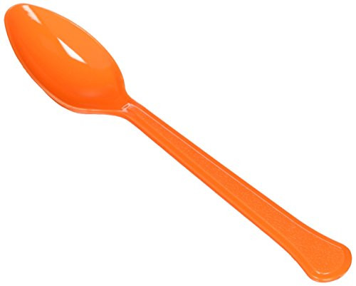 Amscan Premium Heavy Weight Plastic Spoons | Orange Peel | Party Supply | 240 ct.