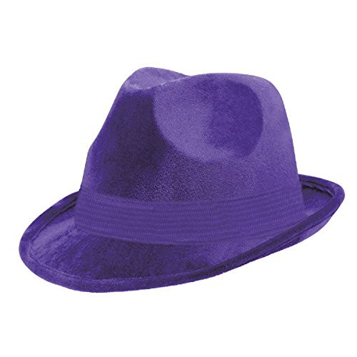 Purple Velour Fedora, Party Accessory, 6 Ct.