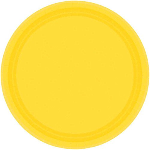 Sunshine Yellow Round Paper Plates | 10.5" | Party Supply | 120 ct.