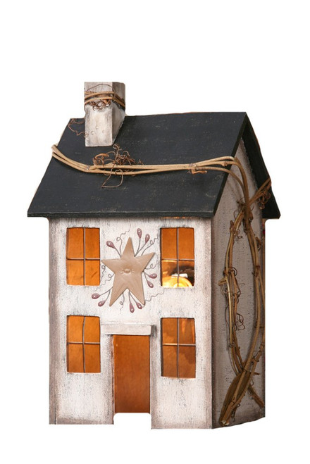 Your Heart's Delight Primitive Home Electric Light, 5 by 9 by 4-Inch, Small, Whitewashed