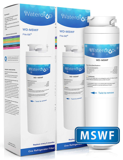 2 Pack Waterdrop MSWF Replacement for GE MSWF 101820A Refrigerator Water Filter