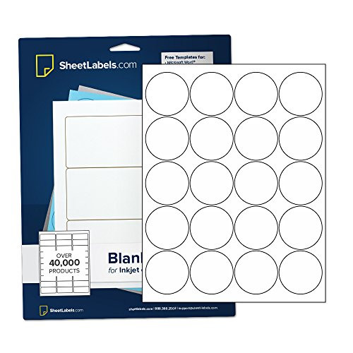 2" Glossy White Round Labels, Inkjet or Laser Printable, White Gloss Labels, 500 Labels
