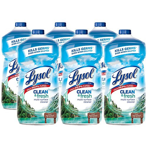 Lysol Clean & Fresh Multi-Surface Cleaner, Cool Adirondack Air, 168oz (6X28oz)